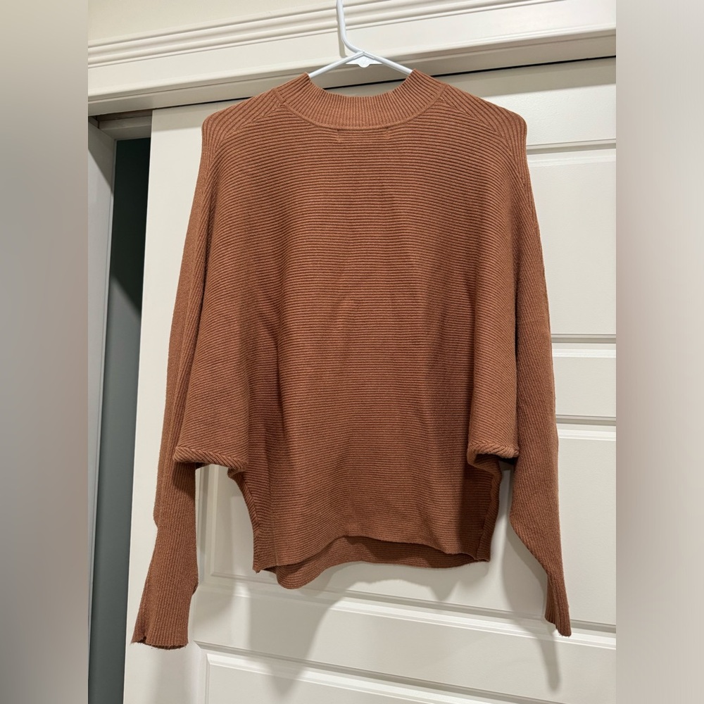Women's Forever 21 Sweater Crop Top Brown Turtleneck Thick Knit Medium M